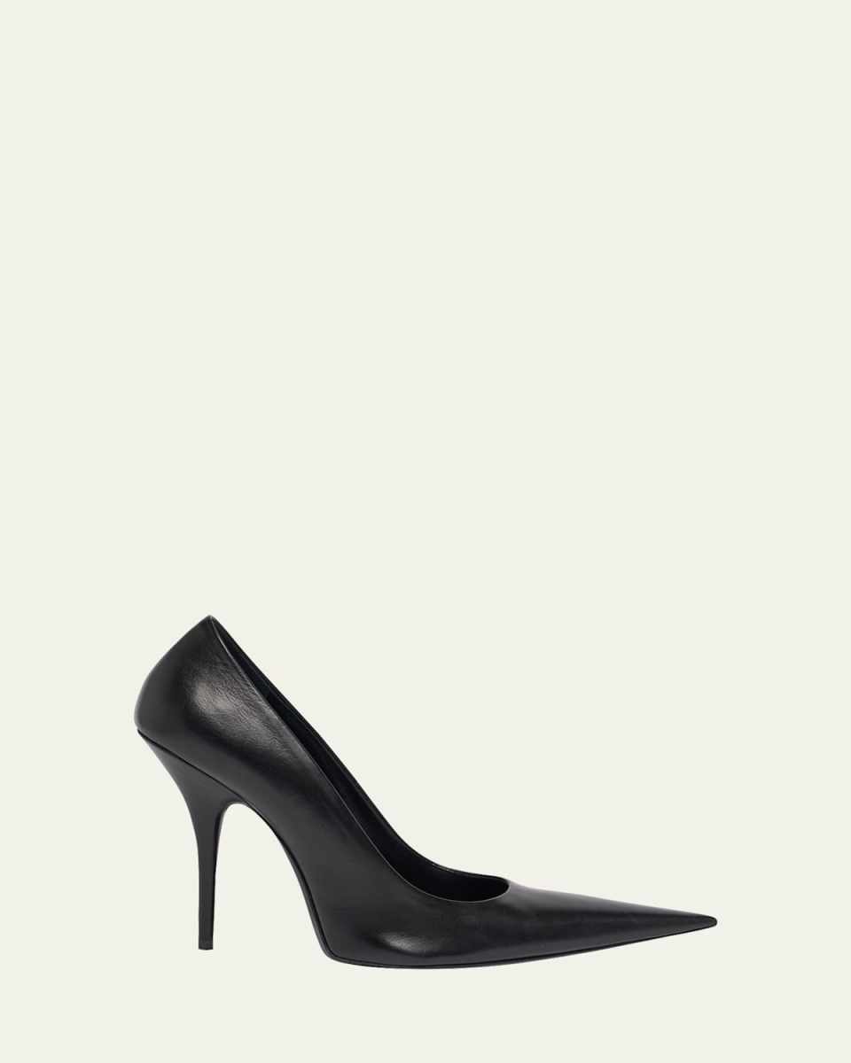 90mm Avenue Leather Pointed-Toe Pumps